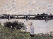 Claude Monet By the Bridge at Argenteuil oil painting on canvas